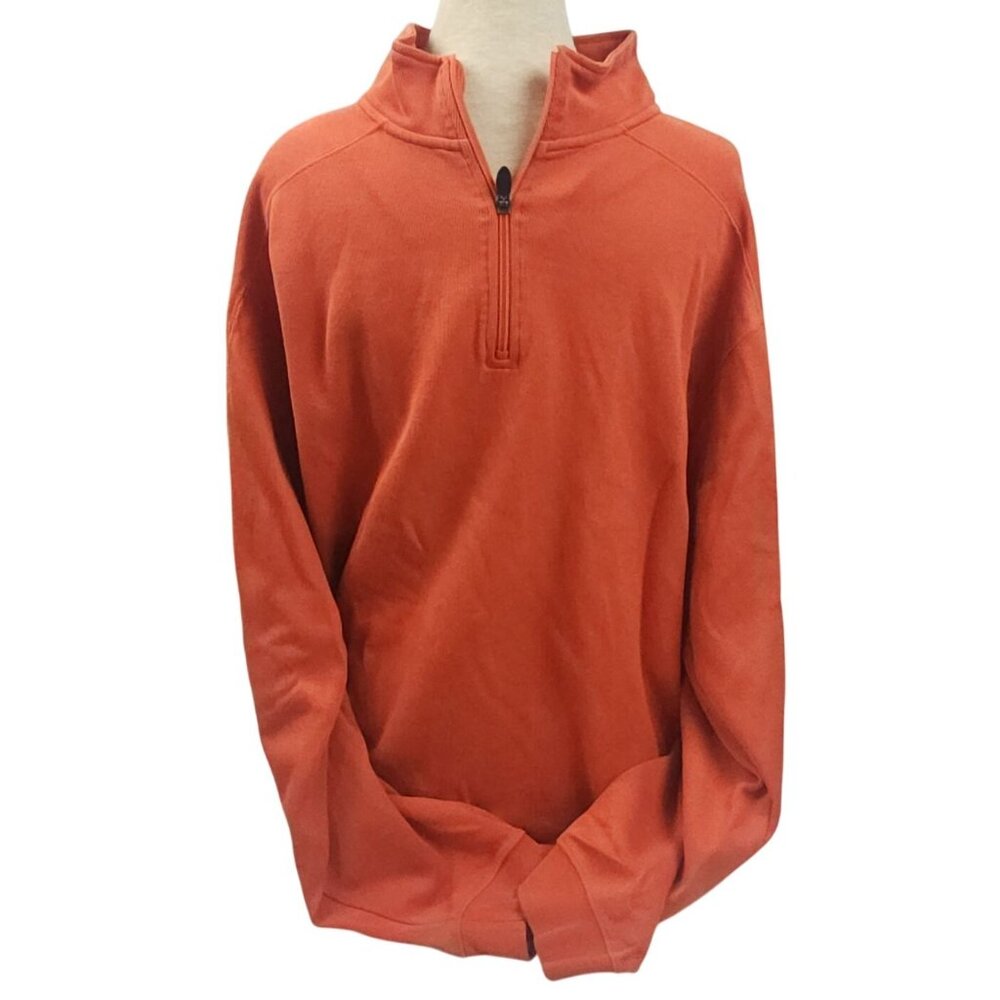 Cutter & Buck Orange 100% Pima Cotton Half Zip Pullover Sweater Men XL